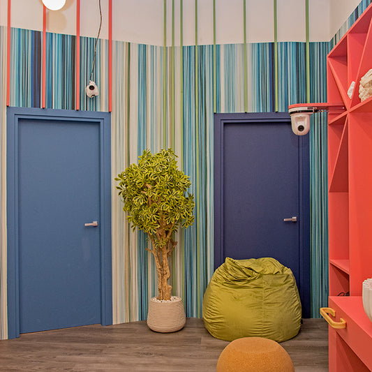 Carta da parati Blue stripes - hotel