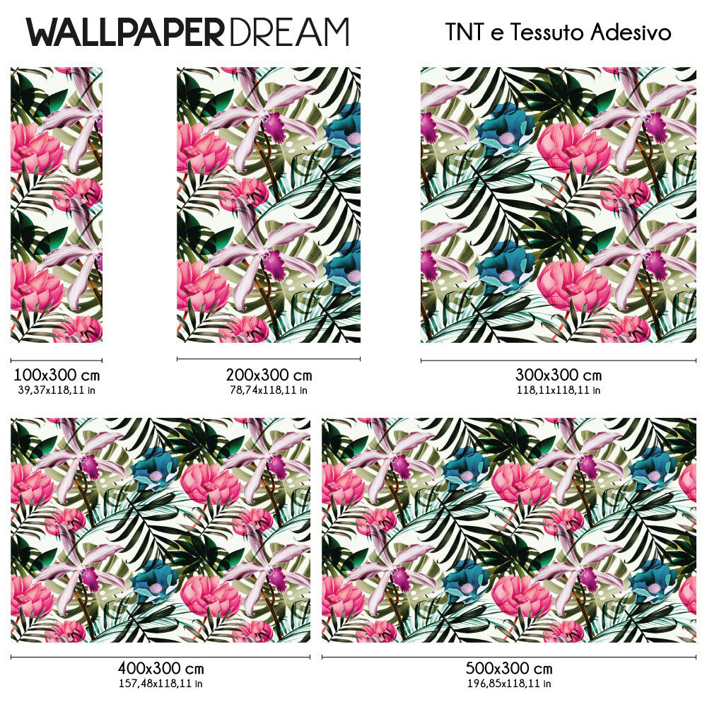 Carta da parati Profumi tropicali dimensioni fibra di vetro Carta da parati Profumi tropicali dimensioni fibra di vetro