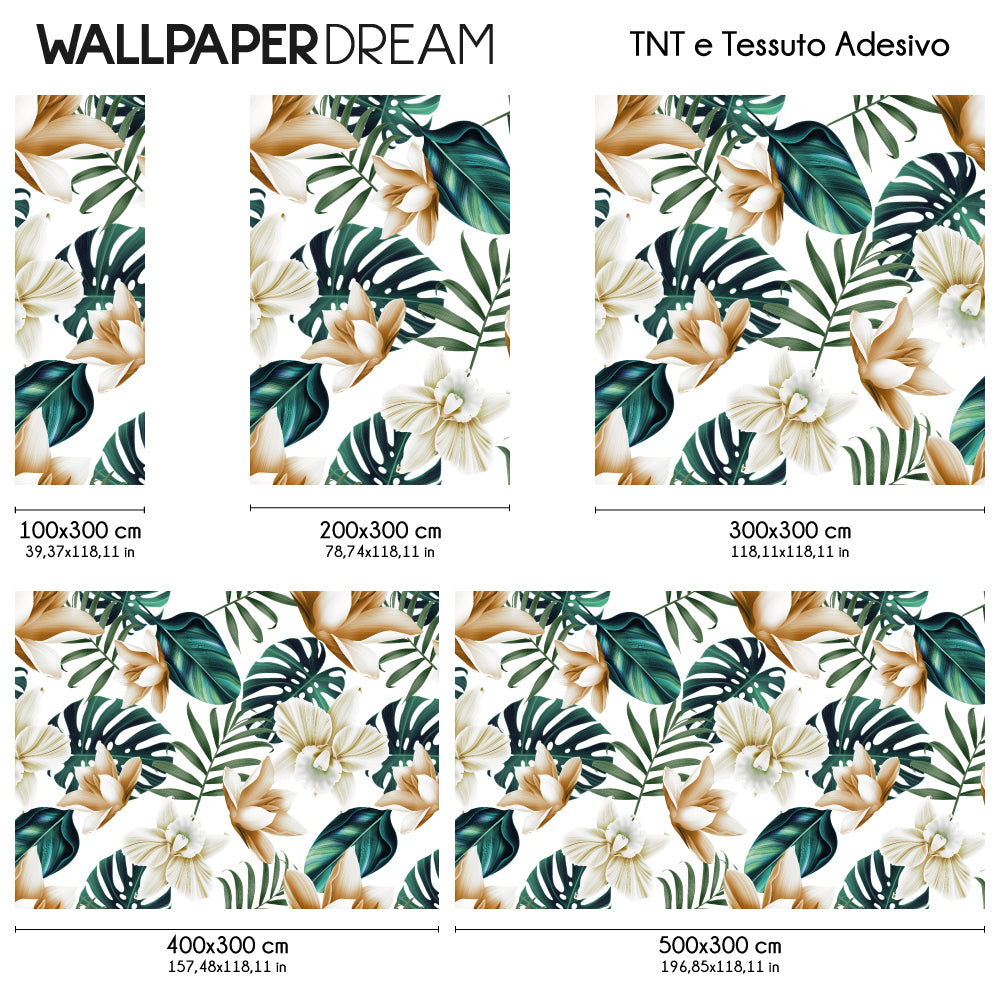 Carta da parati Tropical flowers dimensioni TNT Carta da parati Tropical flowers dimensioni TNT