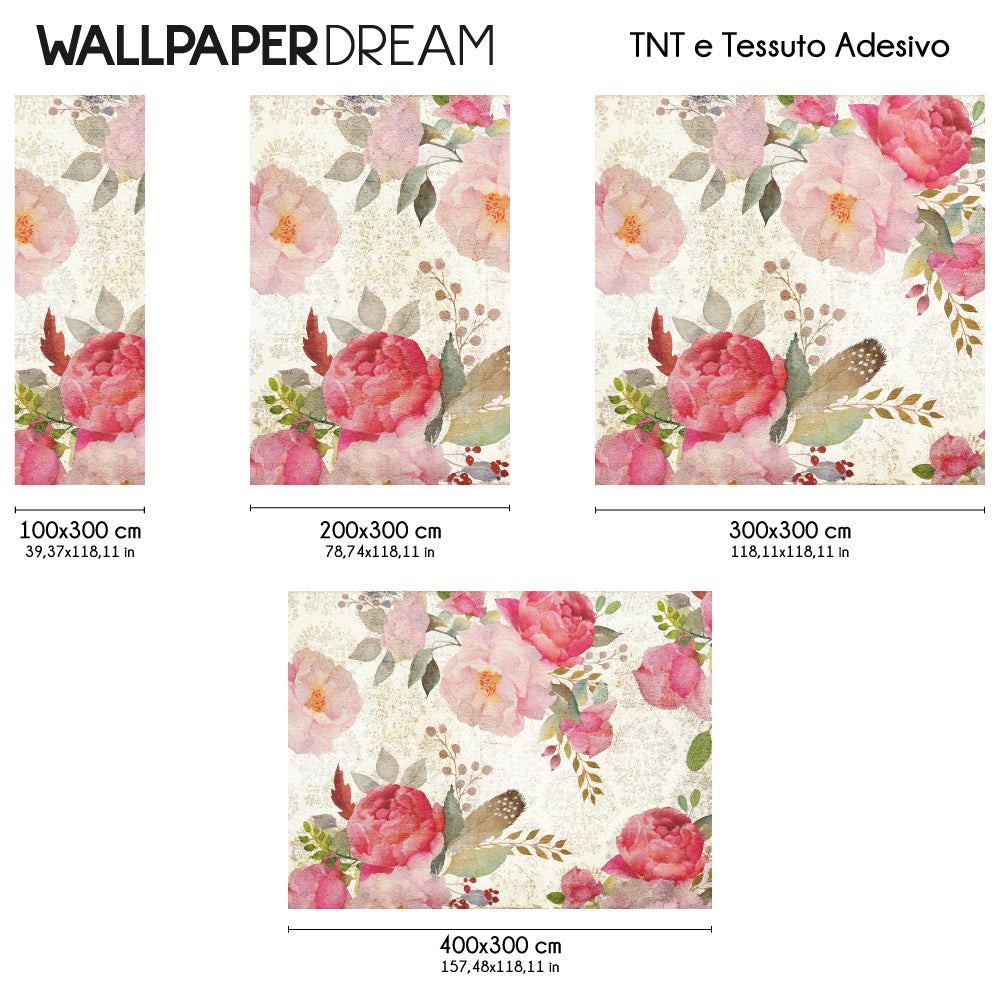 Carta da parati Roses dimensioni TNT Carta da parati Roses dimensioni TNT