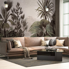 Carta da parati Black and white jungle - soggiorno Carta da parati Black and white jungle - soggiorno