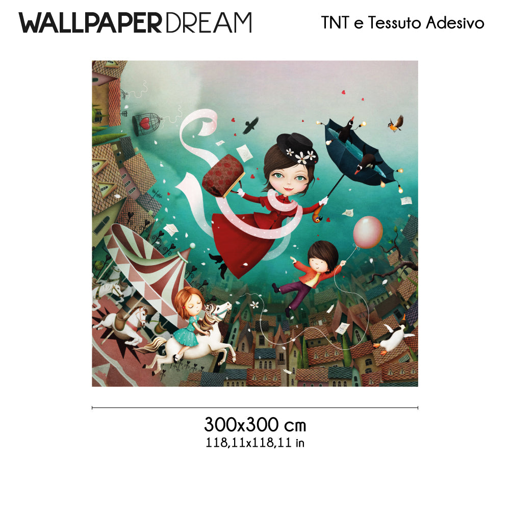 Carta da parati Mary Poppins dimensioni TNT Carta da parati Mary Poppins dimensioni TNT