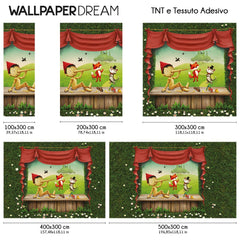 Carta da parati Pinocchio, il gatto e la volpe dimensioni TNT Carta da parati Pinocchio, il gatto e la volpe dimensioni TNT
