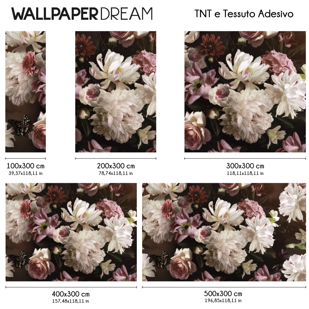 Carta da parati Fiori dipinti dimensioni TNT Carta da parati Fiori dipinti dimensioni TNT