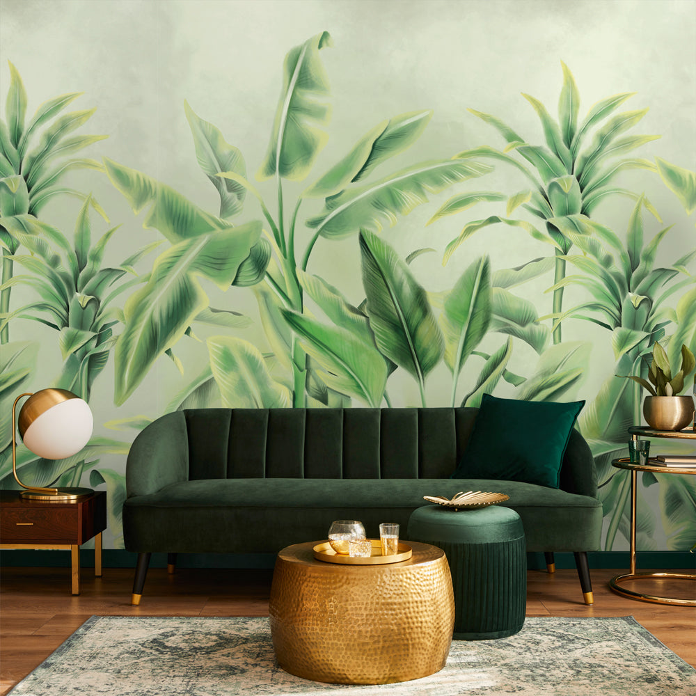 Carta da parati Palms drawing - soggiorno Carta da parati Palms drawing - soggiorno