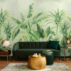 Carta da parati Palms drawing - soggiorno Carta da parati Palms drawing - soggiorno