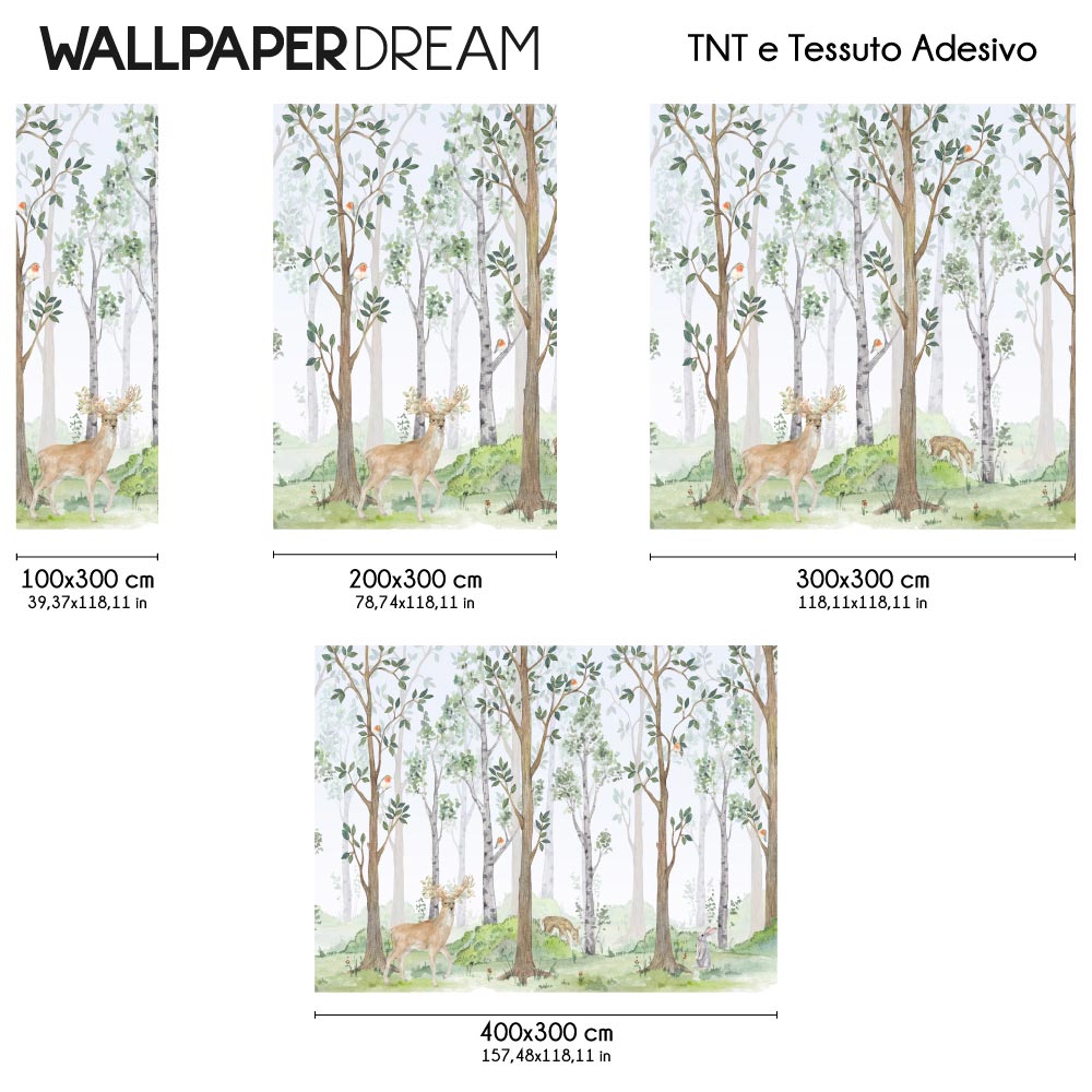 Carta da parati Watercolor grove dimensioni TNT Carta da parati Watercolor grove dimensioni TNT
