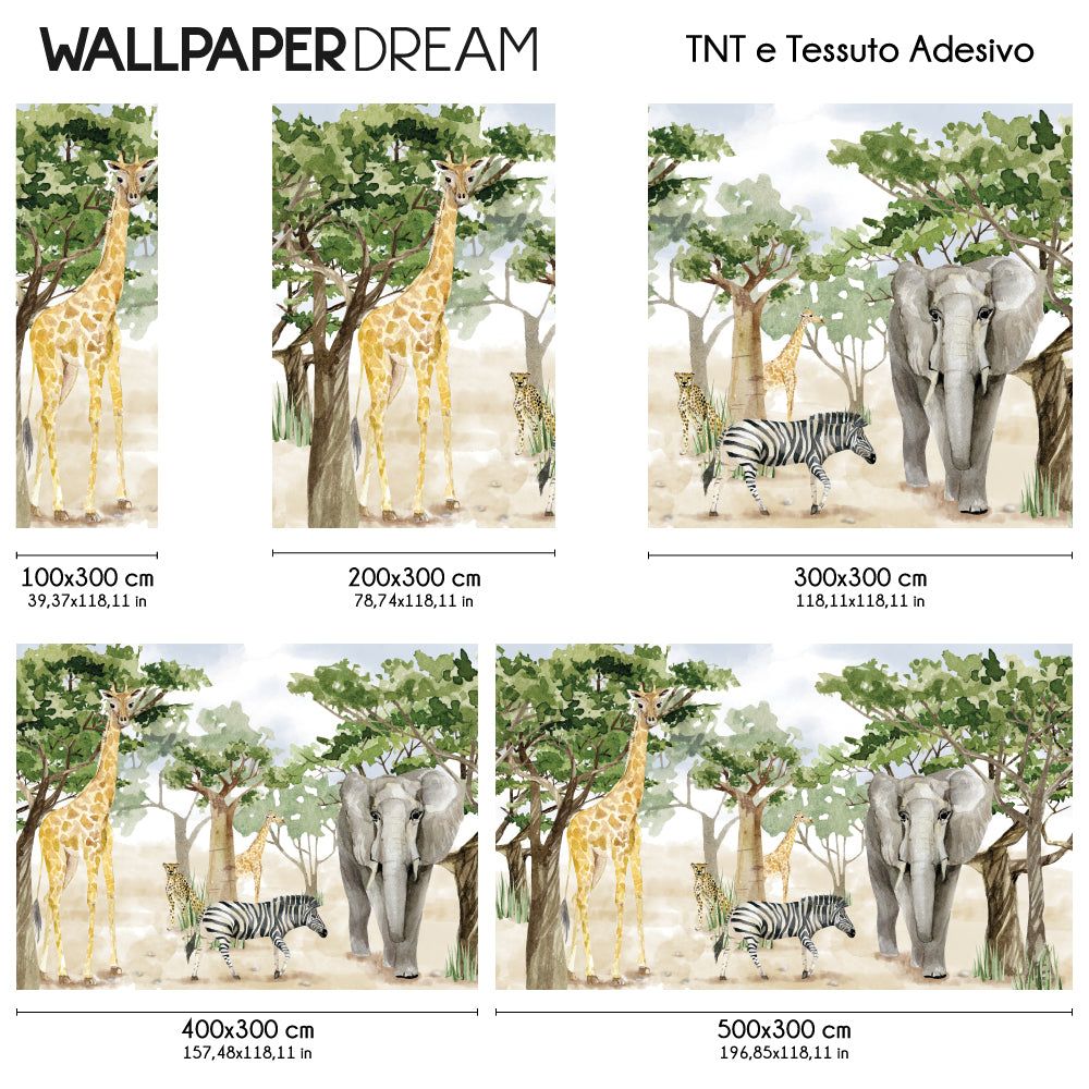 Carta da parati Boschetto savana dimensioni TNT Carta da parati Boschetto savana dimensioni TNT