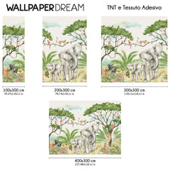 Wall Mural Together with the Elephants Wall Mural Together with the Elephants