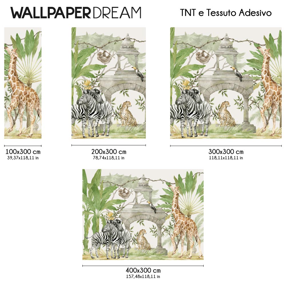 Carta da parati Tempio degli animali dimensioni TNT Carta da parati Tempio degli animali dimensioni TNT