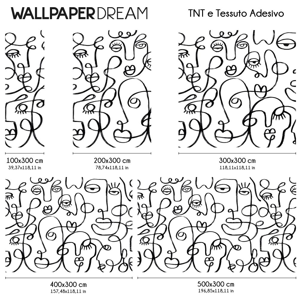 Carta da parati Volti astratti - dimensioni TNT Carta da parati Volti astratti - dimensioni TNT