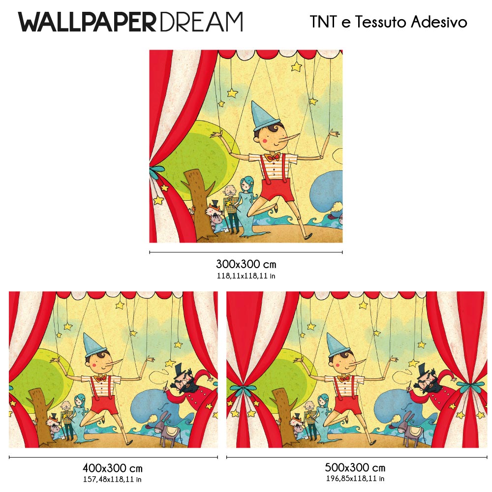 Carta da parati Pinocchio dimensioni TNT Carta da parati Pinocchio dimensioni TNT