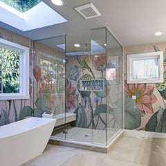 Carta da parati Fiori di loto nelumbo - bagno, box doccia Carta da parati Fiori di loto nelumbo - bagno, box doccia