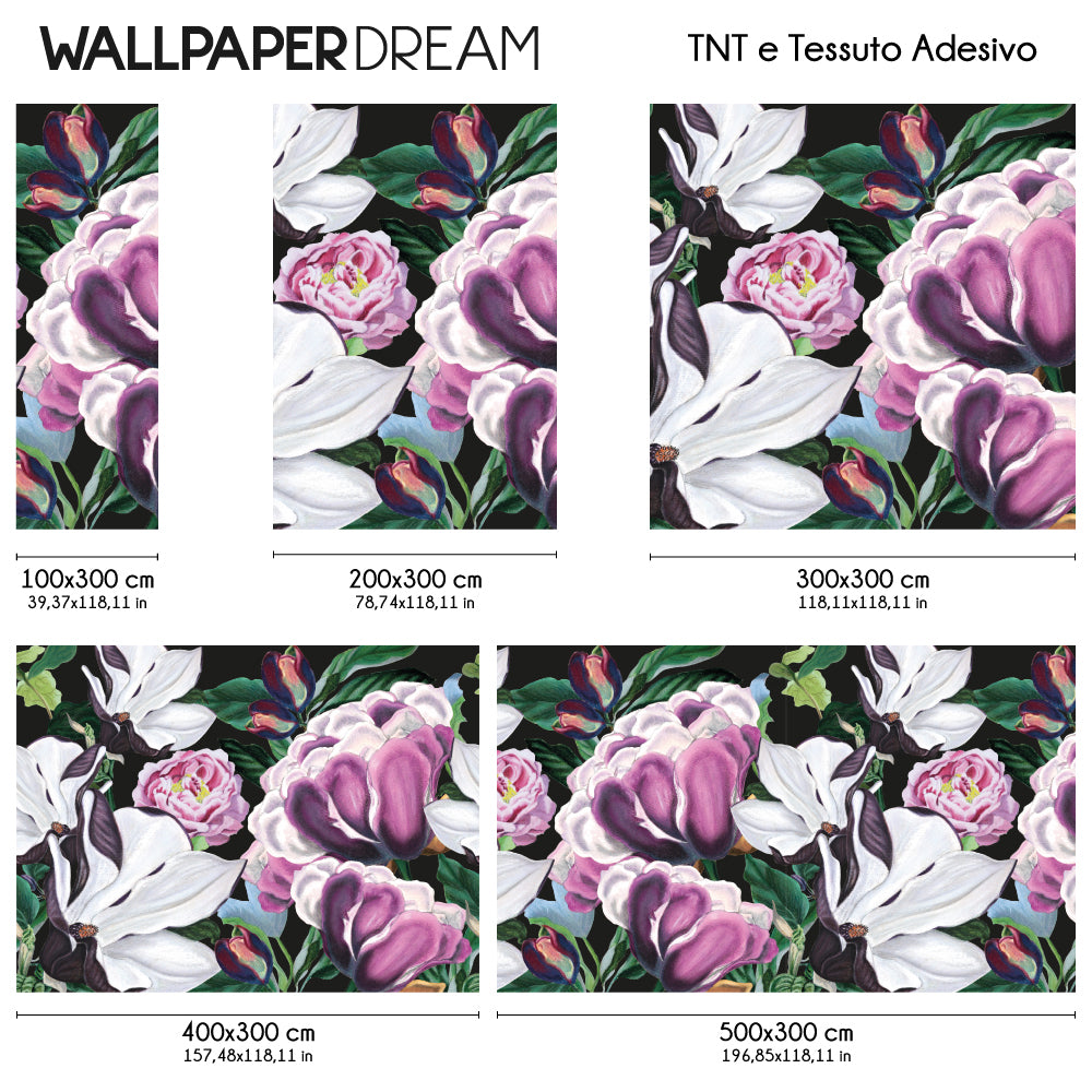 Carta da parati Fiori rigogliosi dimensioni TNT Carta da parati Fiori rigogliosi dimensioni TNT