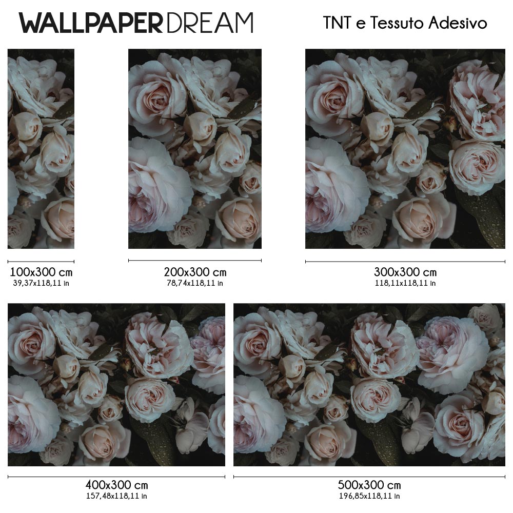 Carta da parati Roses place dimensioni TNT Carta da parati Roses place dimensioni TNT