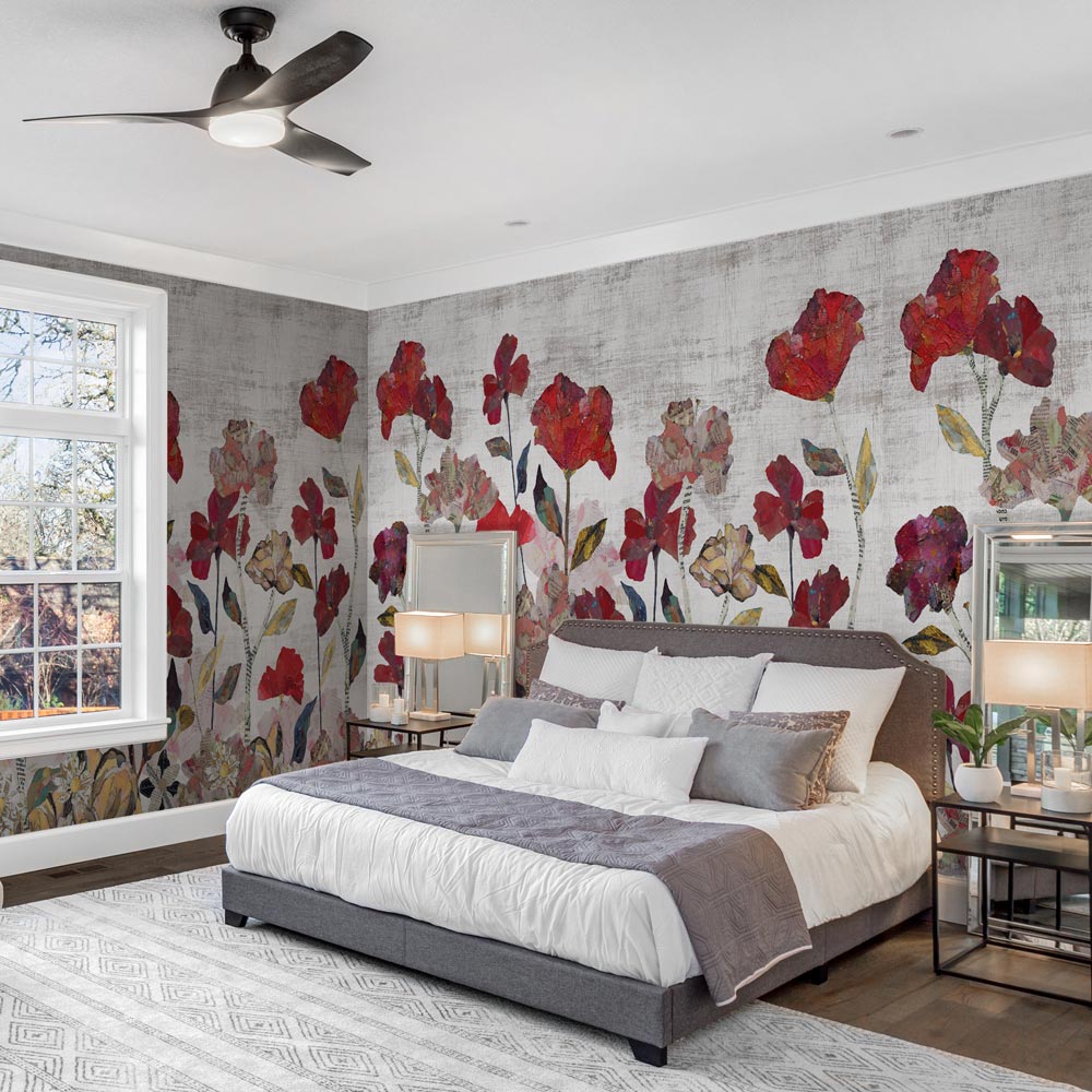 Carta da parati Flowers collage - camera da letto Carta da parati Flowers collage - camera da letto