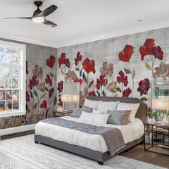 Carta da parati Flowers collage - camera da letto Carta da parati Flowers collage - camera da letto