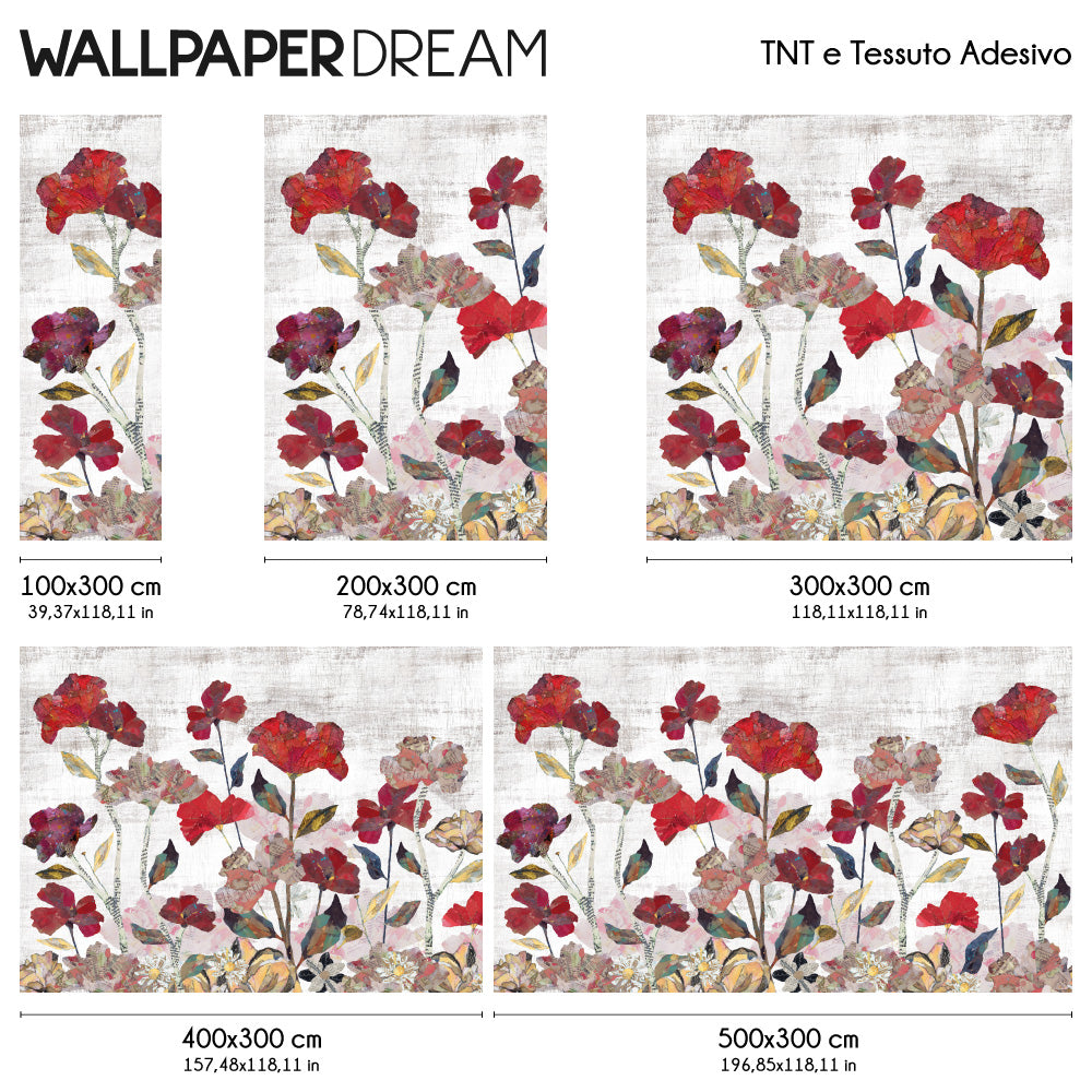 Carta da parati Flowers collage dimensioni TNT Carta da parati Flowers collage dimensioni TNT