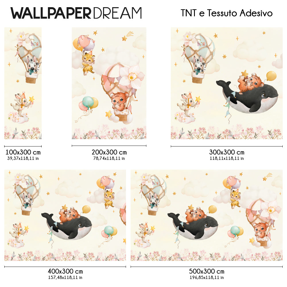 Carta da parati Piccolo zoo volante dimensioni TNT Carta da parati Piccolo zoo volante dimensioni TNT