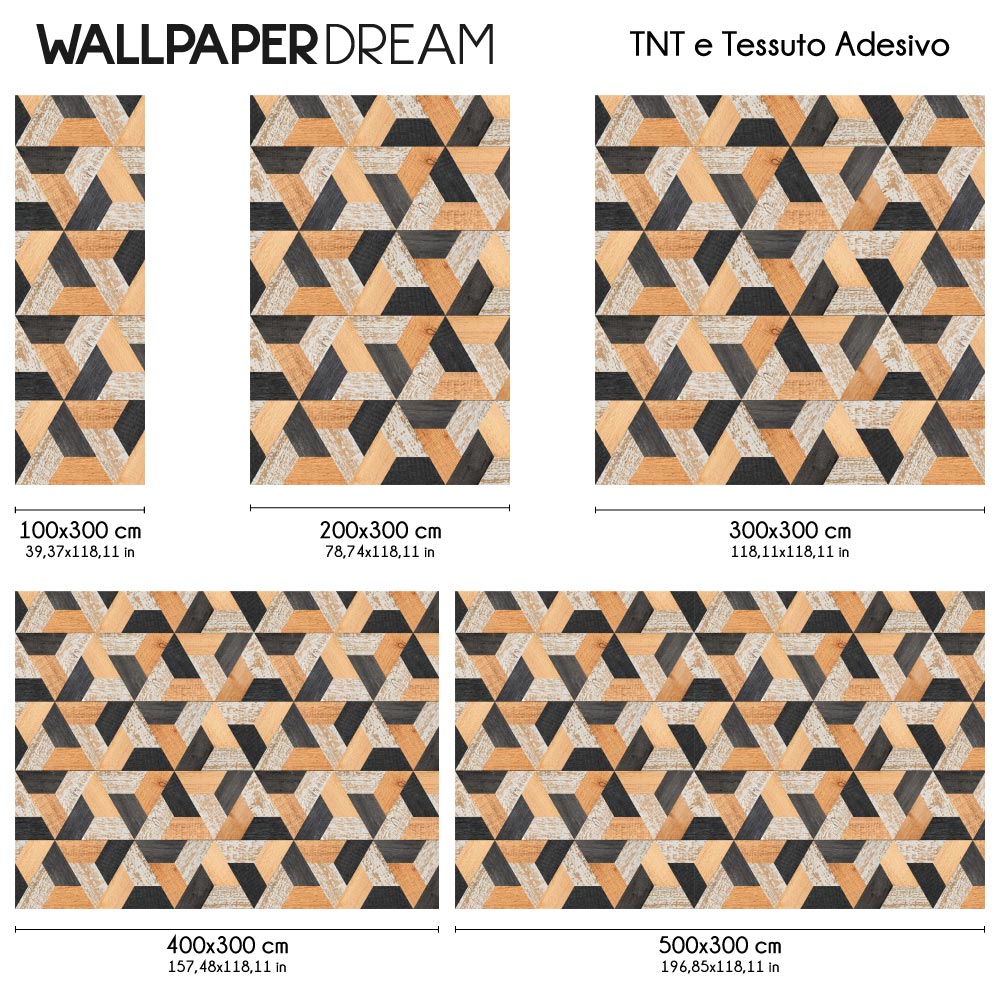 Carta da parati Legno geometrico - dimensioni TNT Carta da parati Legno geometrico - dimensioni TNT