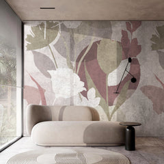 Carta da parati Silhouette floreale - soggiorno Carta da parati Silhouette floreale - soggiorno