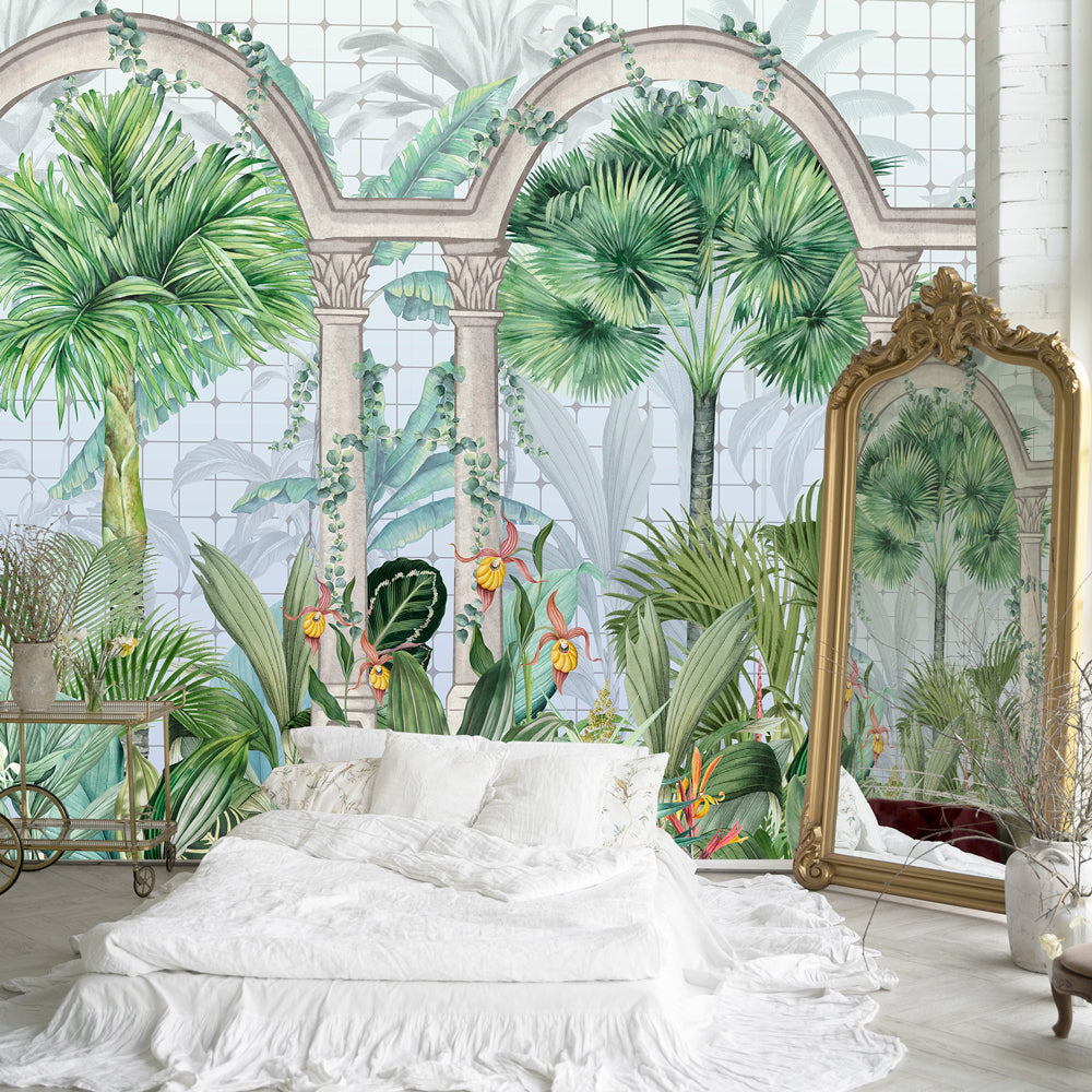 Carta da parati Serra tropicale - camera da letto Carta da parati Serra tropicale - camera da letto