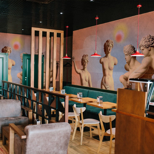 Carta da parati Classico Surrealista - esercizi commerciali | rosa