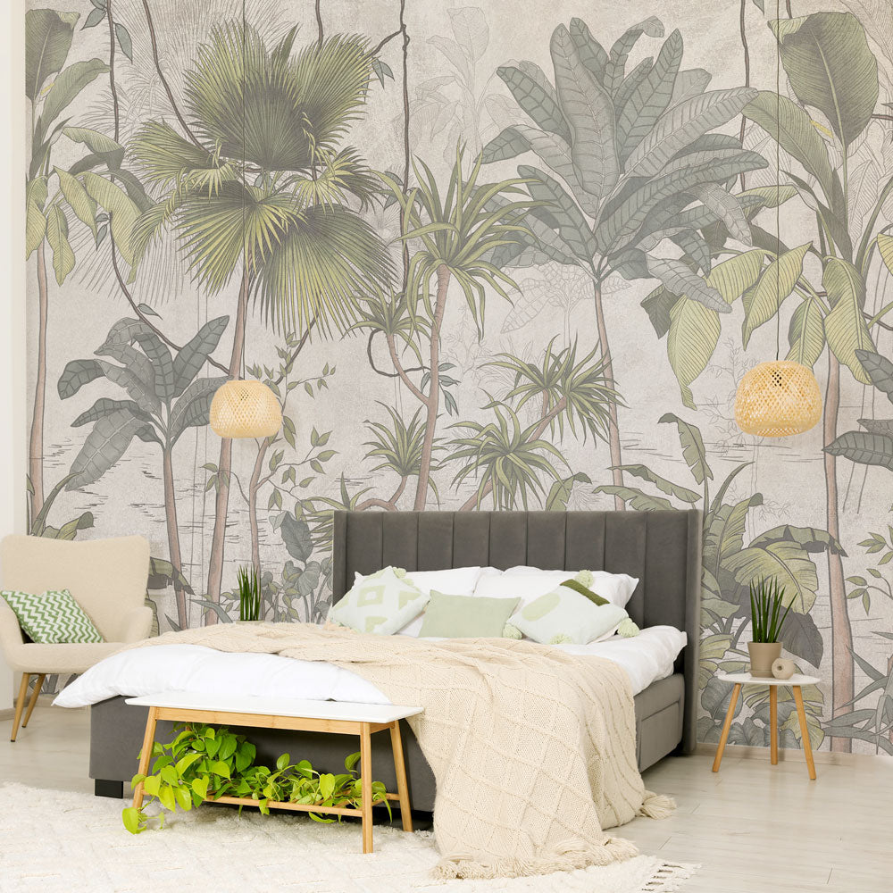 Carta da parati Tropical mural - camera da letto Carta da parati Tropical mural - camera da letto
