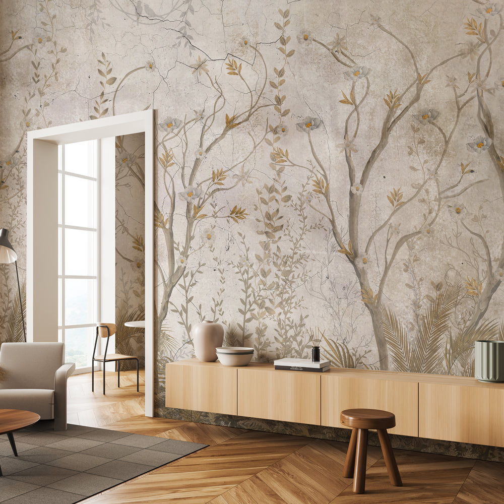 Carta da parati Intrigo Floreale - soggiorno Carta da parati Intrigo Floreale - soggiorno