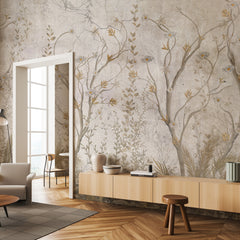 Carta da parati Intrigo Floreale - soggiorno Carta da parati Intrigo Floreale - soggiorno