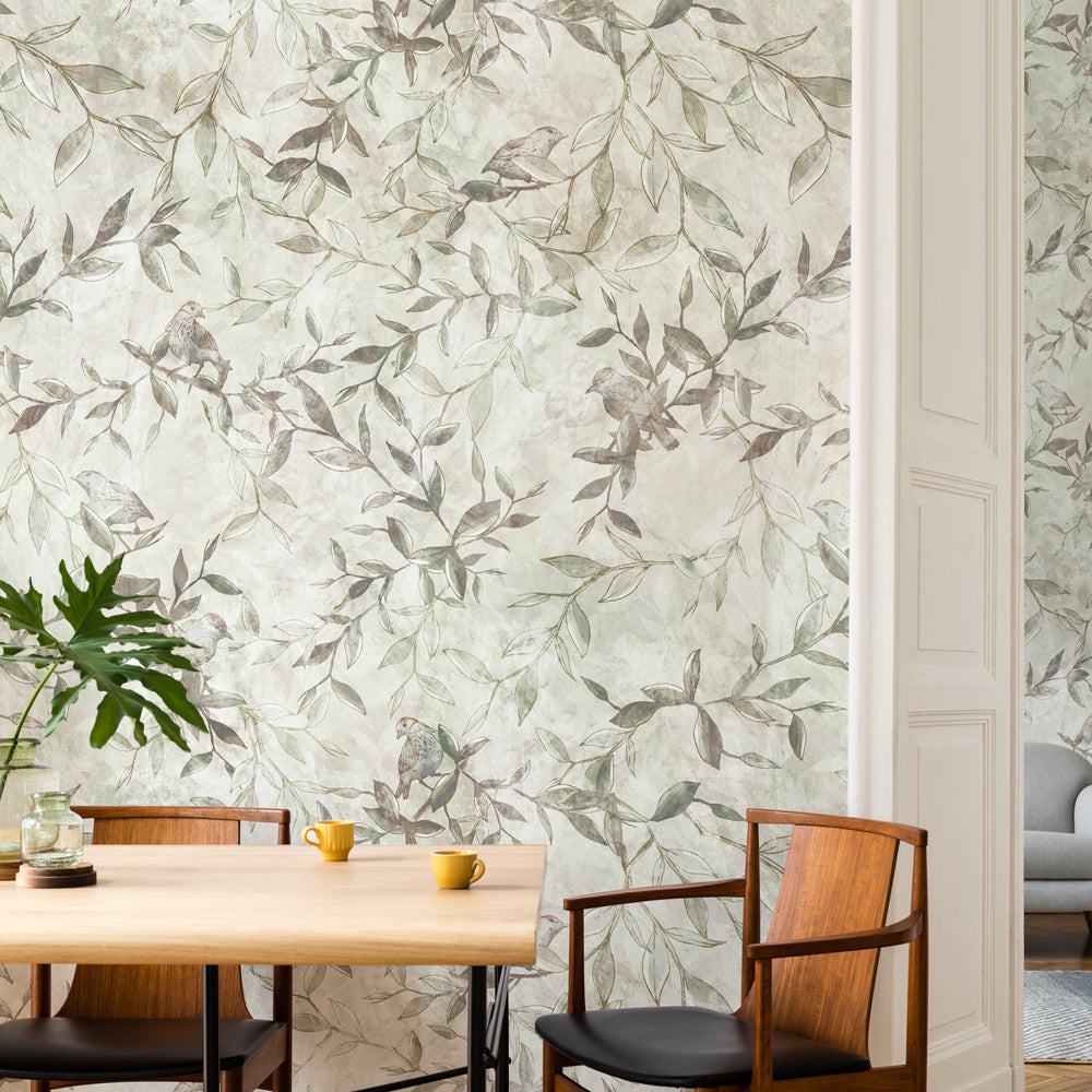 Carta da parati Botanical Birds - sala da pranzo Carta da parati Botanical Birds - sala da pranzo
