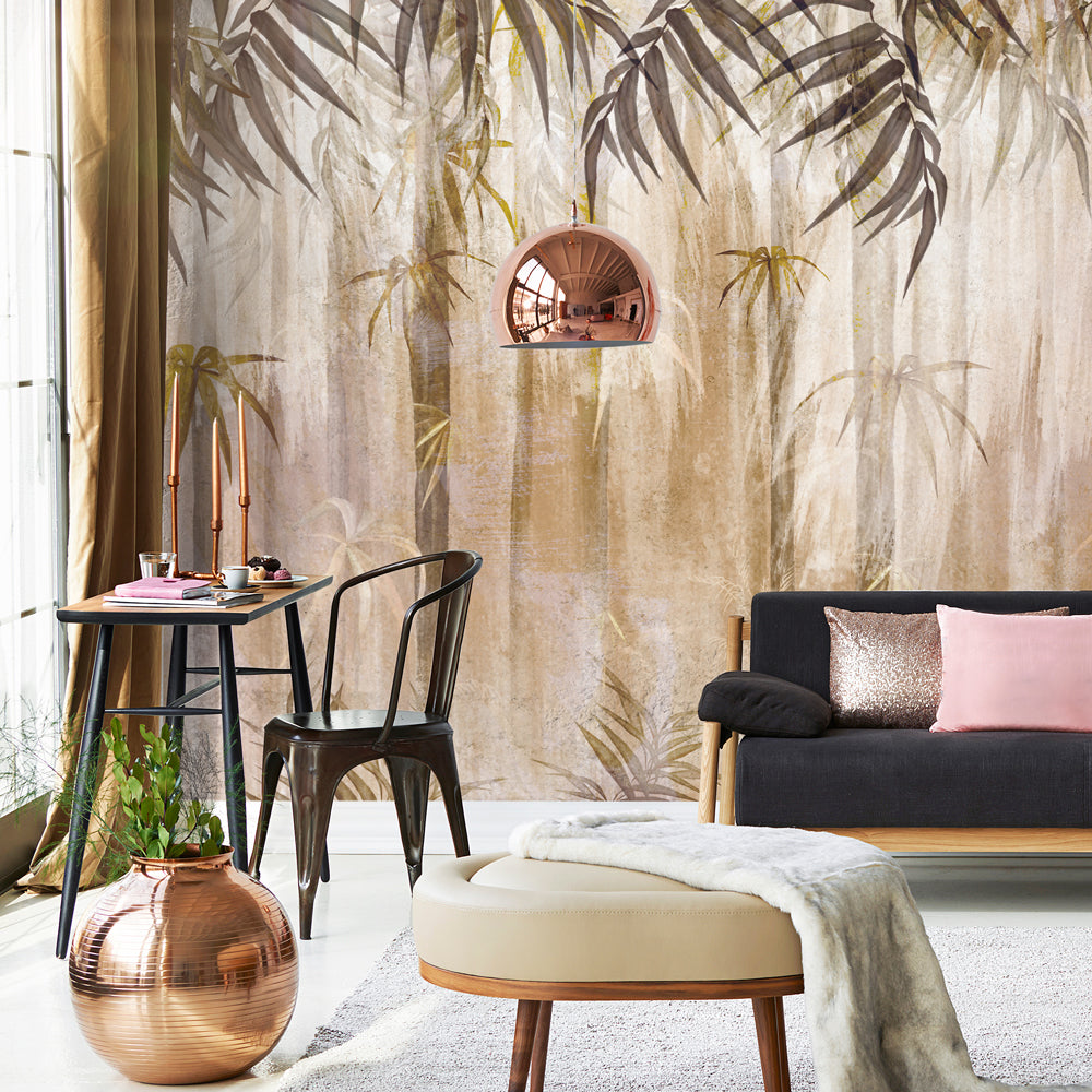 Carta da parati Vintage Bamboo Oasis soggiorno 2 Carta da parati Vintage Bamboo Oasis soggiorno 2