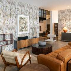 Carta da parati Esotica Eleganza - soggiorno  | beige Carta da parati Esotica Eleganza - soggiorno  | beige