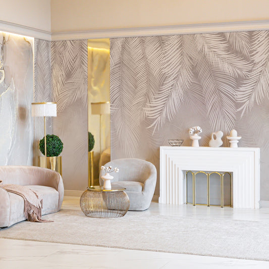 Carta da parati Chic Palms - soggiorno