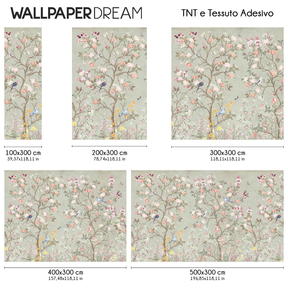 Carta da parati Roseto d'Oriente dimensioni TNT Carta da parati Roseto d'Oriente dimensioni TNT