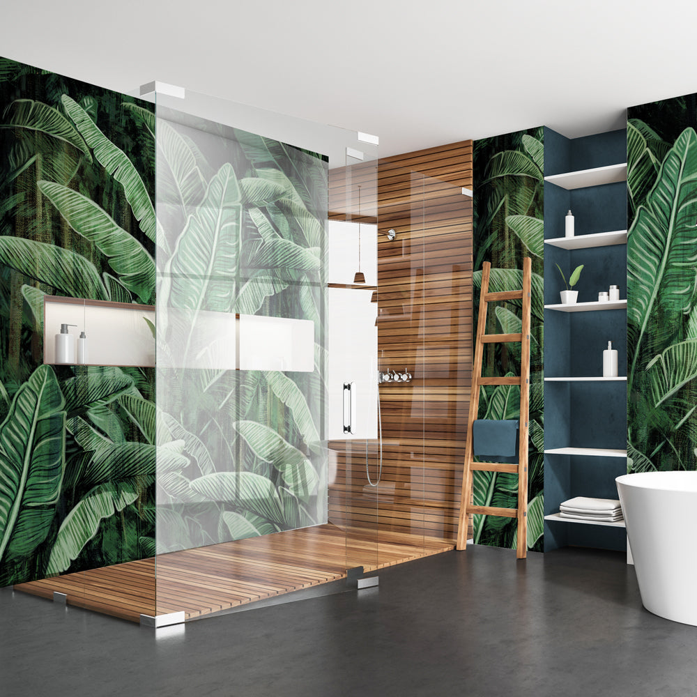 Carta da parati Musa paradisiaca - bagno, box doccia Carta da parati Musa paradisiaca - bagno, box doccia