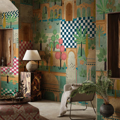 Carta da parati Indian Naive - soggiorno Carta da parati Indian Naive - soggiorno