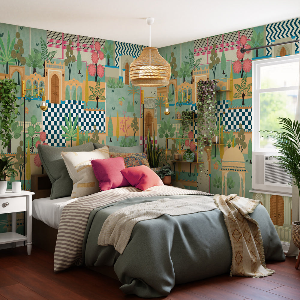 Carta da parati Indian Naive - camera da letto Carta da parati Indian Naive - camera da letto