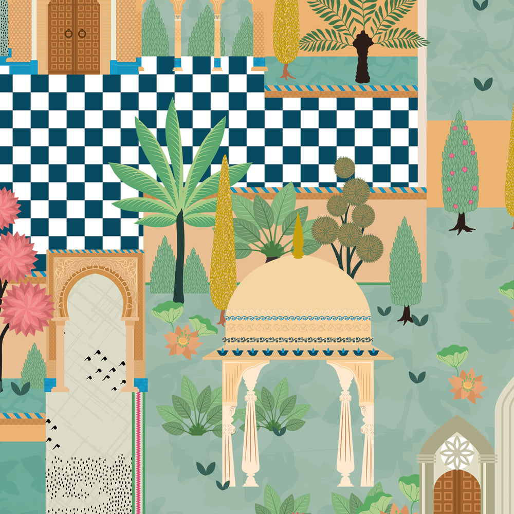 Carta da parati Indian Naive dettaglio Carta da parati Indian Naive dettaglio