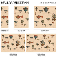 Carta da parati Vintage Balloons dimensioni TNT Carta da parati Vintage Balloons dimensioni TNT