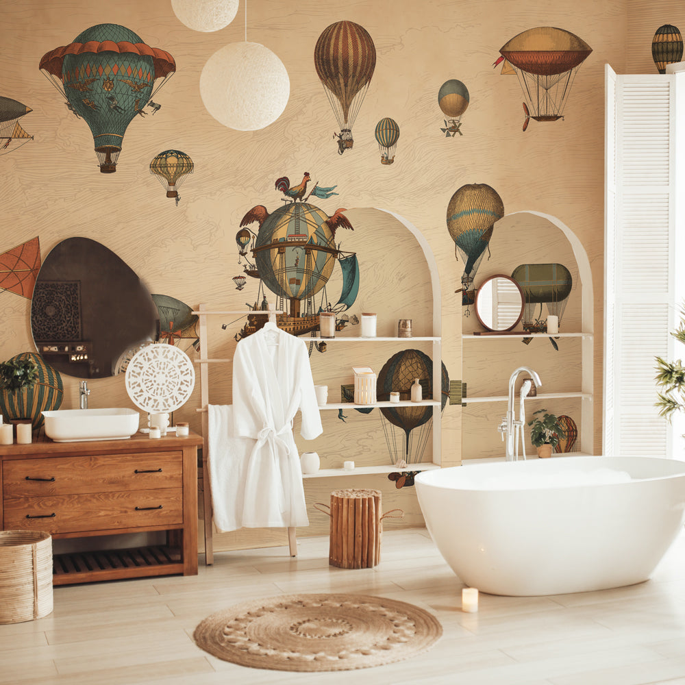 Carta da parati Vintage Balloons - bagno Carta da parati Vintage Balloons - bagno