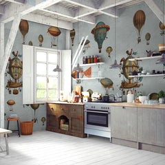 Carta da parati Vintage Balloons - cucina Carta da parati Vintage Balloons - cucina