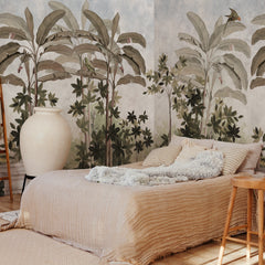 Carta da parati Affresco tropicale - camera da letto Carta da parati Affresco tropicale - camera da letto