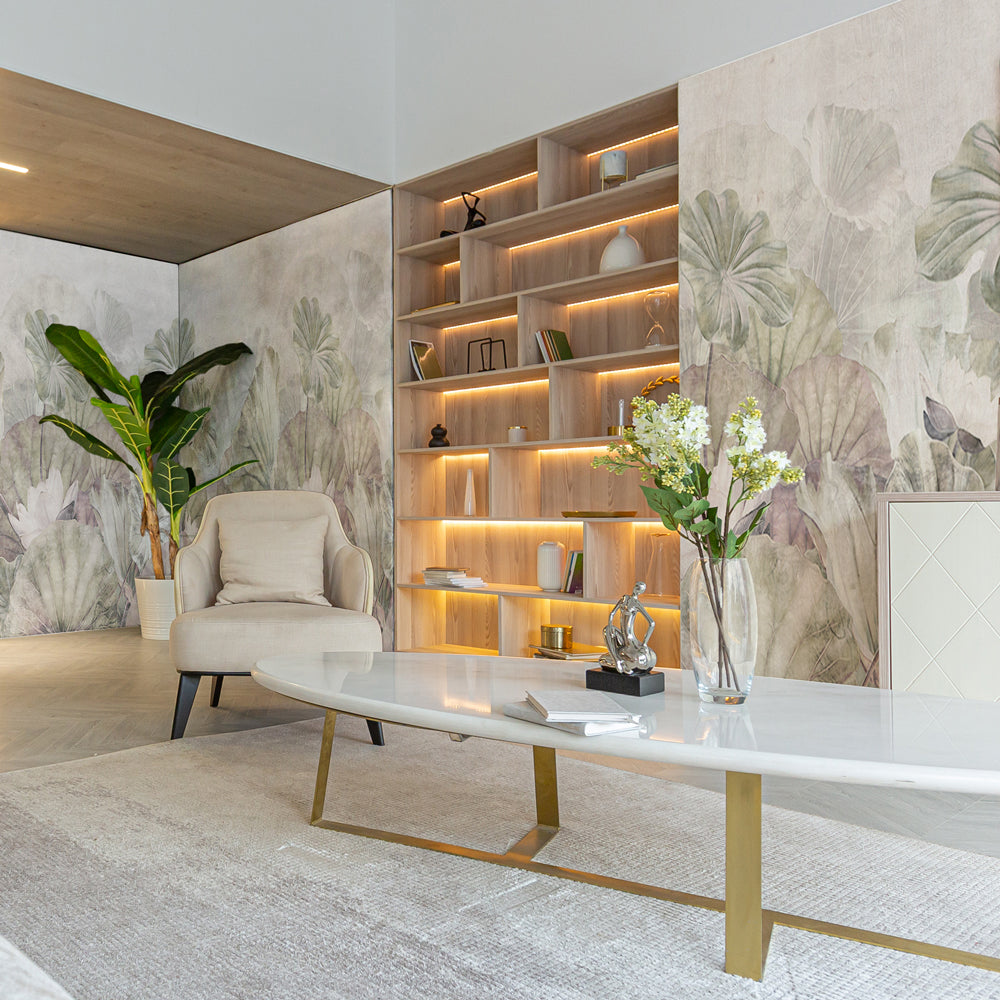 Carta da parati Ninfee delicate - soggiorno Carta da parati Ninfee delicate - soggiorno