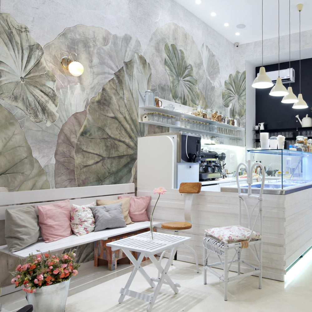 Carta da parati Ninfee delicate - esercizi commerciali Carta da parati Ninfee delicate - esercizi commerciali