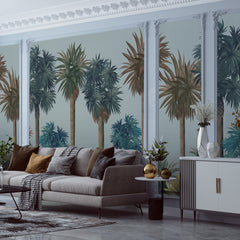 Carta da parati Surreal Palms - esercizi commerciali, soggiorno Carta da parati Surreal Palms - esercizi commerciali, soggiorno