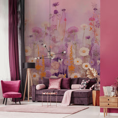 Carta da parati Danza floreale - soggiorno Carta da parati Danza floreale - soggiorno