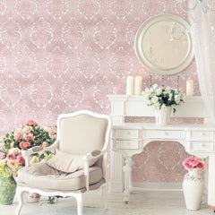 Carta da parati Baroque - Soggiorno | rosa Carta da parati Baroque - Soggiorno | rosa