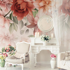 Carta da parati Enchanted Peonies  - esercizi commerciali, sala da pranzo Carta da parati Enchanted Peonies  - esercizi commerciali, sala da pranzo