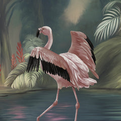 Flamingo lake Wall Mural Flamingo lake Wall Mural